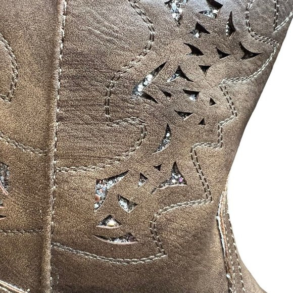 Roper Western Boots Womens Alisa Glitter Brown Size 9 New - Picture 6 of 8